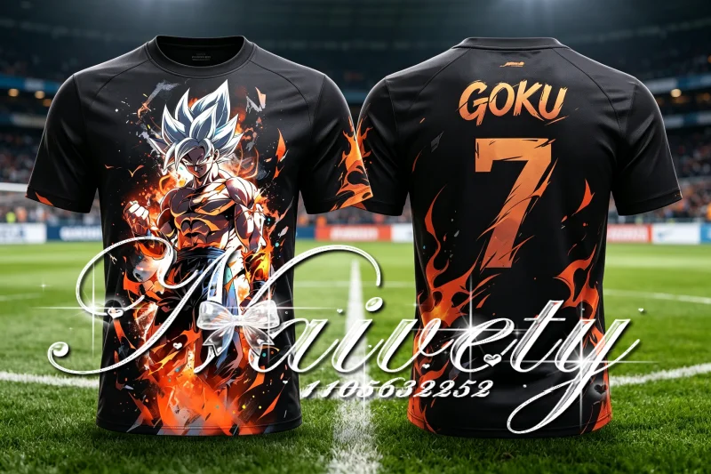 Hot Sale Dragon Ball Goku 3D Football Jersey Men Women Sport Tee Retro Flame Graphic Soccer Training Short Sleeve T-shirt Y2k - view 2