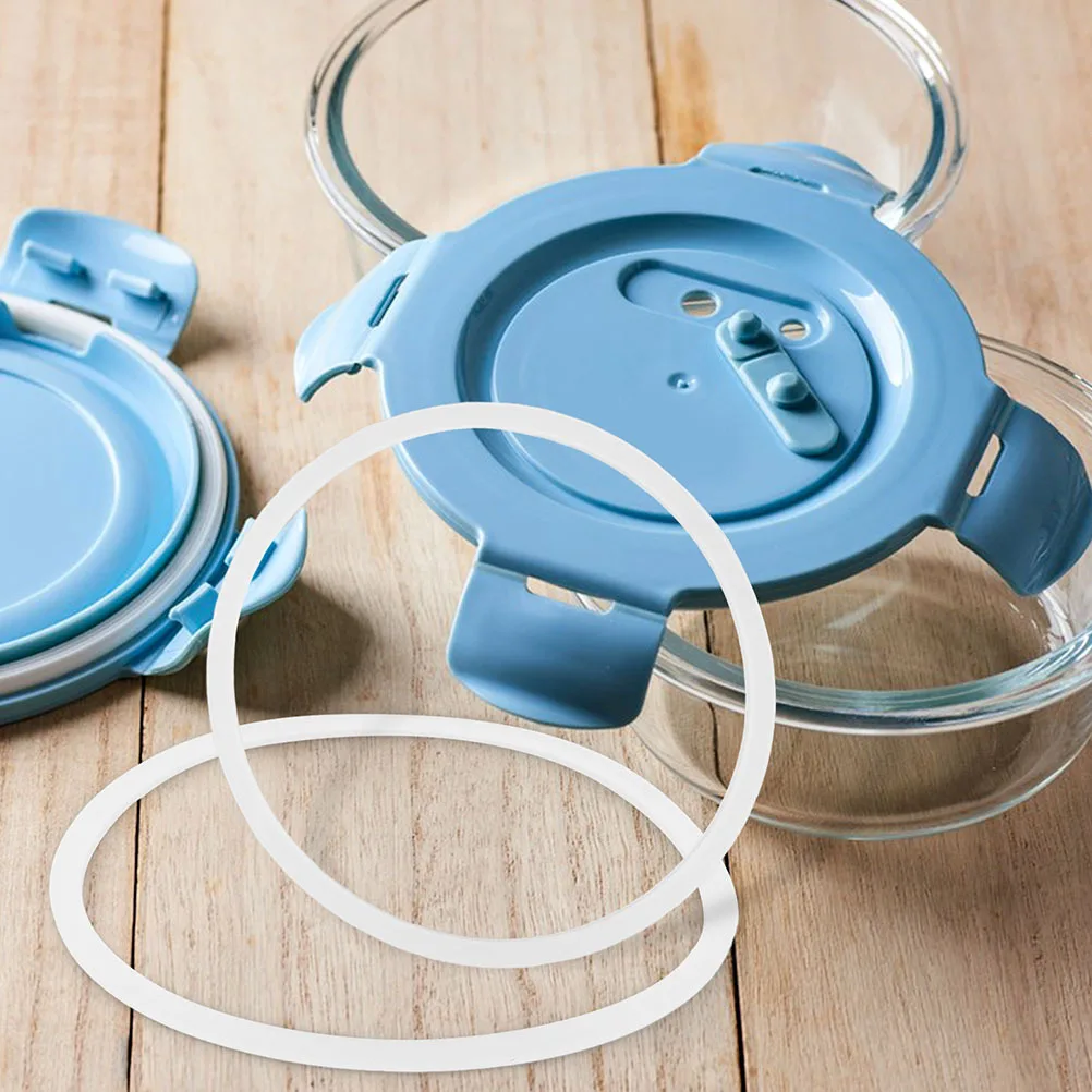 

2Pcs Insulated Lunch Box Sealing Ring Silicone Gasket Adjustable Food Storage Seal Part for Bento and Students