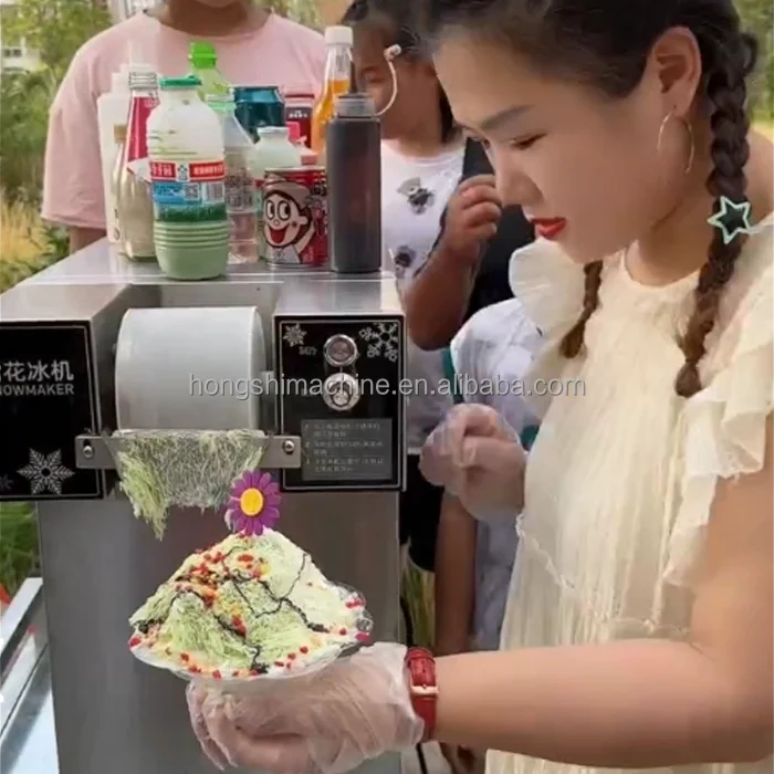 Full Automatic Milk Snow Ice Machine 60kg120kg Commercial Snowflake Ice Making Machine Korean Kakigori Bingsu Machine