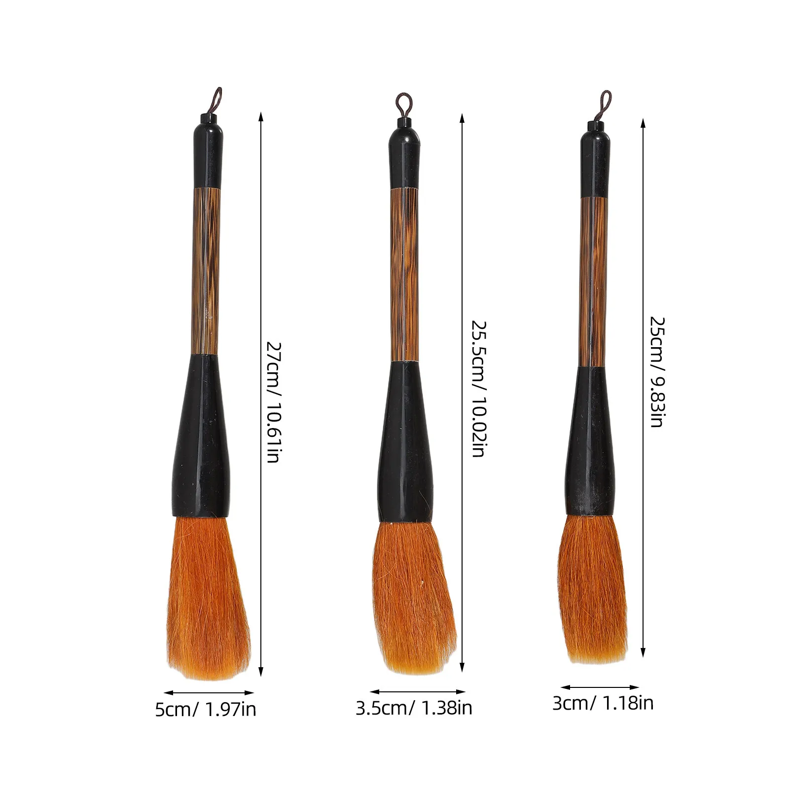 3 قطعة مجموعة فرشاة الخط الصيني الكبيرة شعيرات شعر الذئب الكتابة السلسة لممارسة الرسم أداة رسم سومي التقليدية #6