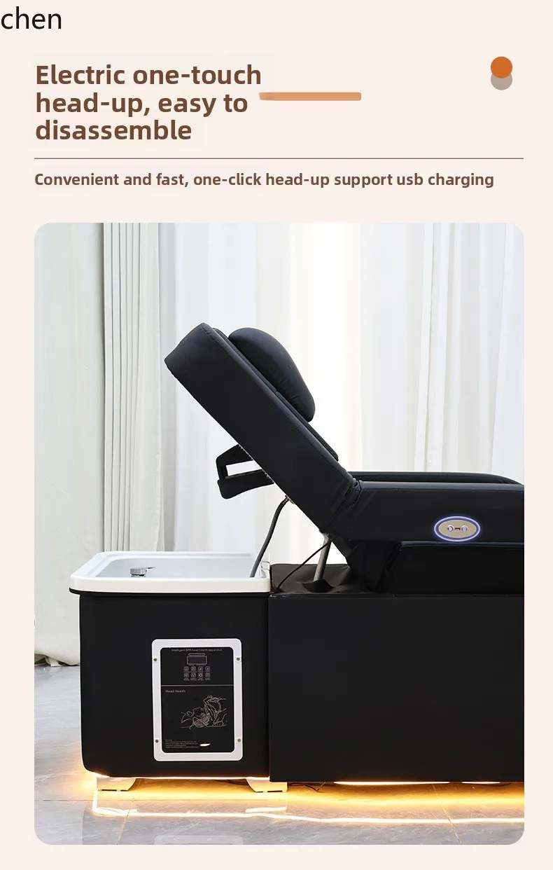 HT Electric Adjustable Foot Bath Bed for Hair Washing and Beauty Salon, Automatic Up and Down Foot Spa Steamer 5