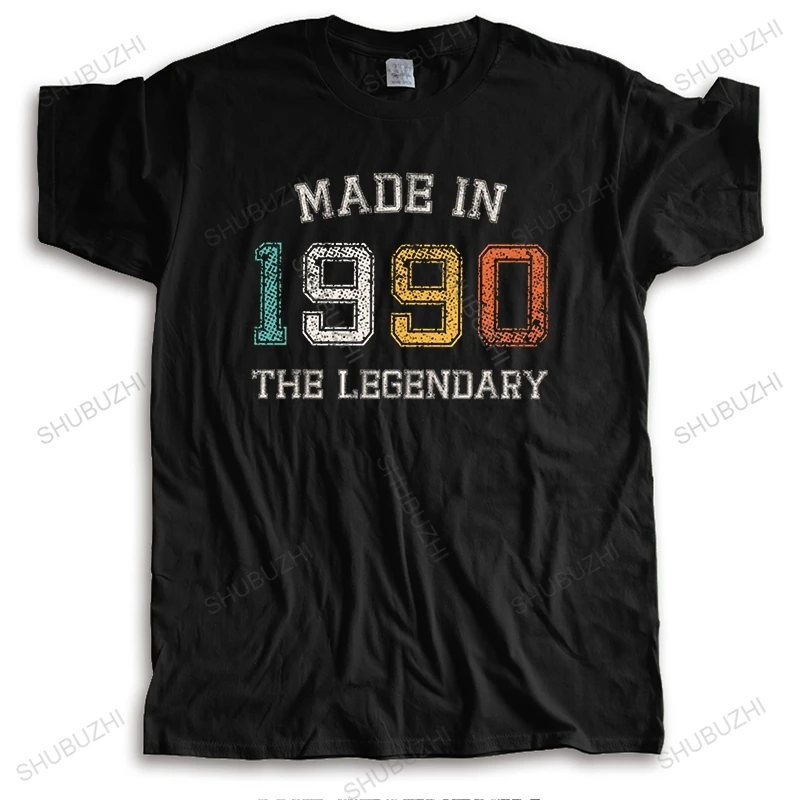 Men\'s Made In 1990 Limited Edition T-Shirt Short Sleeve Cotton Tshirt Summer Tops 30th 30 Years Old Birthday Gift Tee Shirts