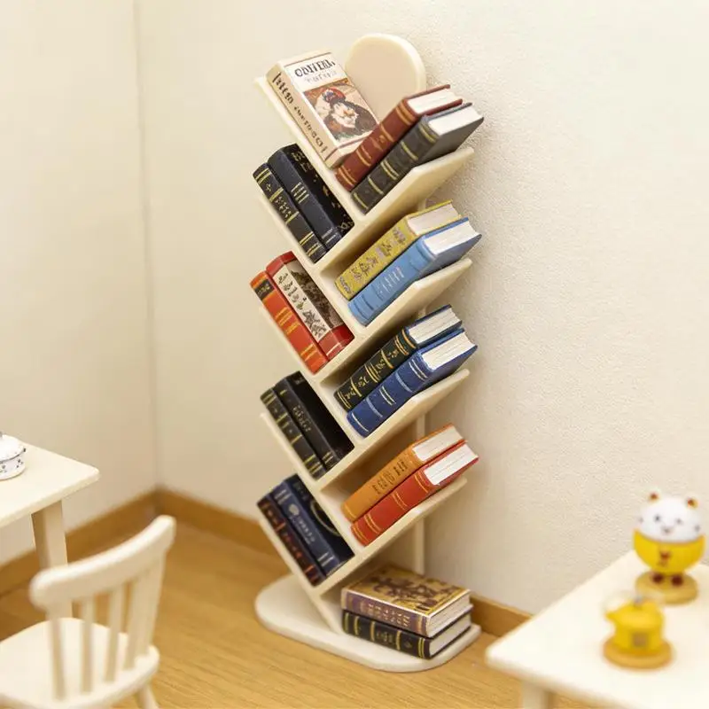 【Y】Puppenhaus-Simulations-Mini-Bücherregal-Modell, Puppenhaus-Arbeitszimmer-Möbel-Dekoration, Puppenhaus-Mikroszenen-Fotorequisiten