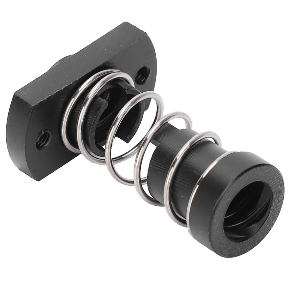 

2PCS T8 / Tr8x2 / Tr8x8 Anti Backlash Nut 2mm Pitch / 8mm Lead 4 Start Spring Loaded Nut Black POM Elimination Gap Nut