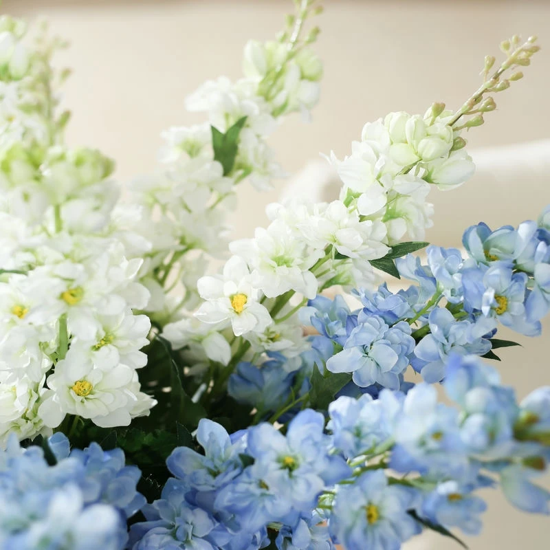 1pc Blue Delphinium Artificial Flowers Long Stem Larkspur for Wedding Centerpieces Floral Arrangements Home Vase Decor