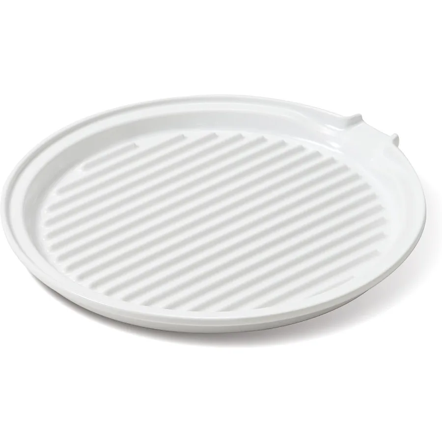 

Microwave Bacon Tray Ceramic Bacon Cooker Meat Rack for Oven Cooking Crispy Bacon Maker 11 inch Round Bacon Dish Plate White