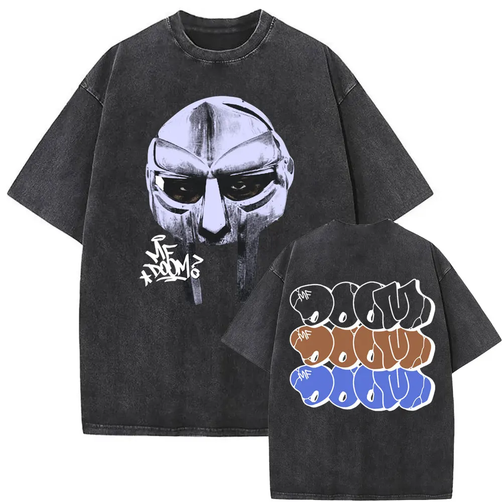 

Rapper Mf Doom Mask Madlib Madvillain Graphic Tshirt Men Women Hip Hop Washed Vintage T-shirts Male Cotton Oversized T Shirts