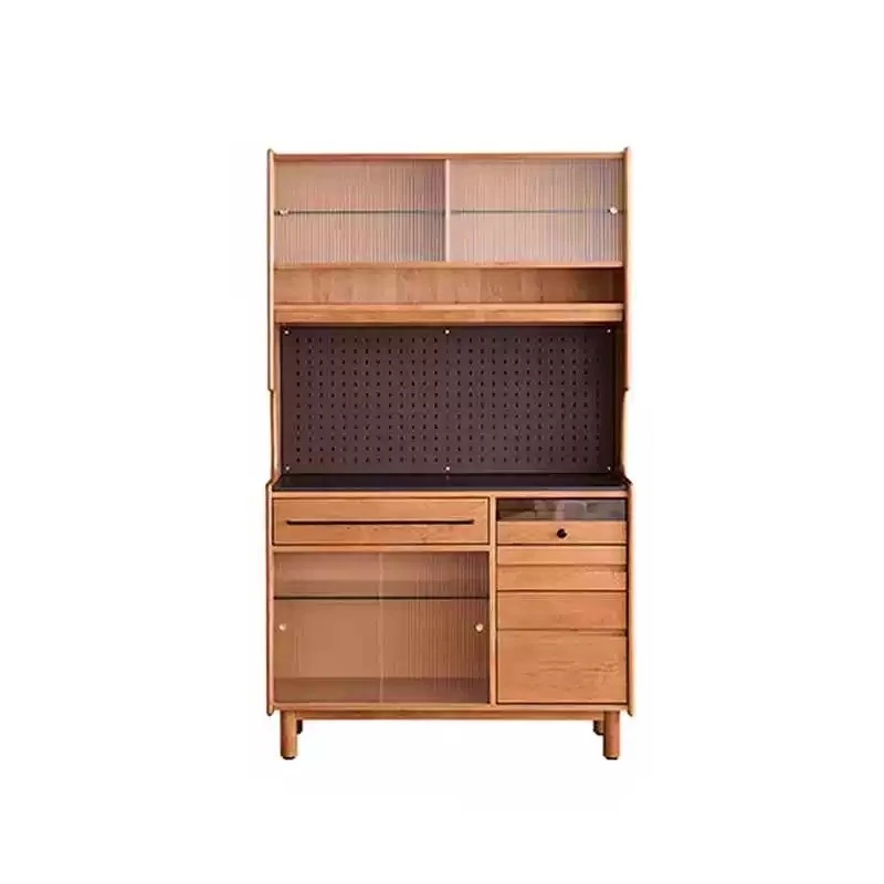 

Solid wood slate dining side integrated wall-walled high cabinet storage cabinet