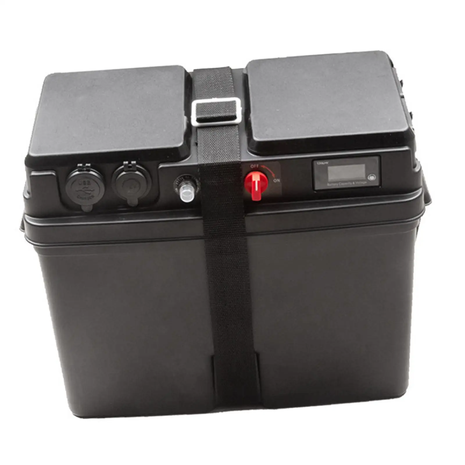 Heavy Duty RV Battery Box Portable Marine Battery Control Case for Camping Outdoor Travel Trailers