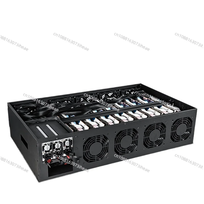 

8 card 12 card silent platform chassis 4090 graphics card in-line 70 pitch redundant power supply 800W1600W