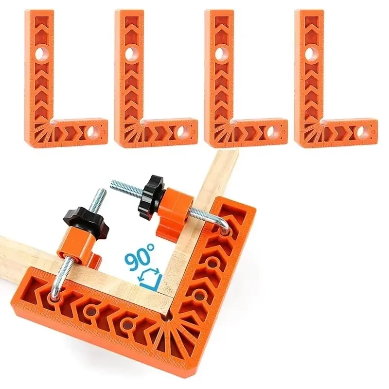 4PCS Plastic Right Angle Ruler Holder 90°Auxiliary Positioner Tool Overline L-Shaped Spacer Fixed Angle Gripper Woodworking Tool