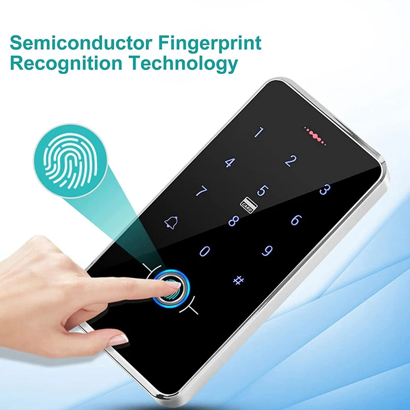 Top Deals IP68 Waterproof Fingerprint Access Control System,Wiegand 26 PIN Code RFID Keypad With 5PCS IC Key Fobs,Backlight