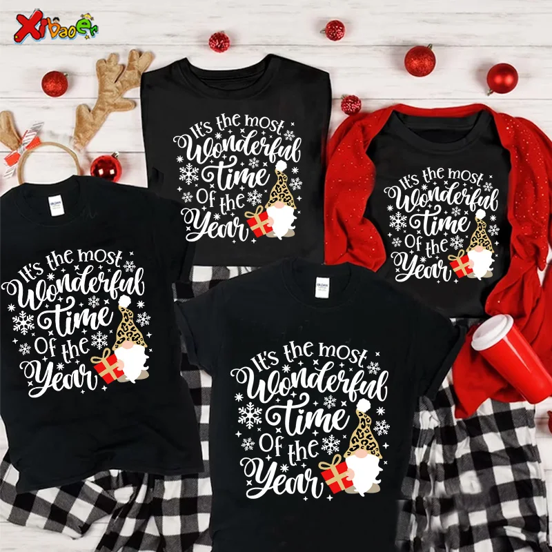 

Merry Christmas Tshirts Kids Teen Matching Family Outfits Funny Kids T-shirts Boys Baby Girls Children Party Clothes Family Look