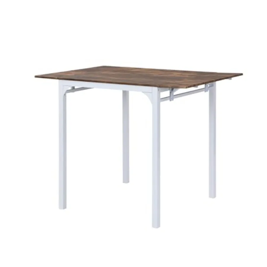 

5-Piece Foldable Table Set, Counter Height Deciduous Table Folding Set, Foldable Tables with Comfortable Foot Pedals, Folding T