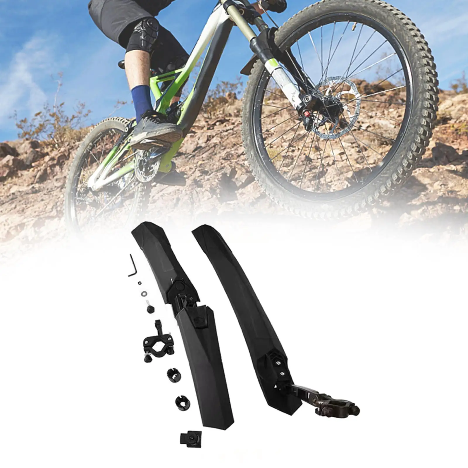 2 Pieces Bike Set Mudflap Direct Replaces Mudguard s Set,Tire Front Rear Mud Guards for Riding Children Bike