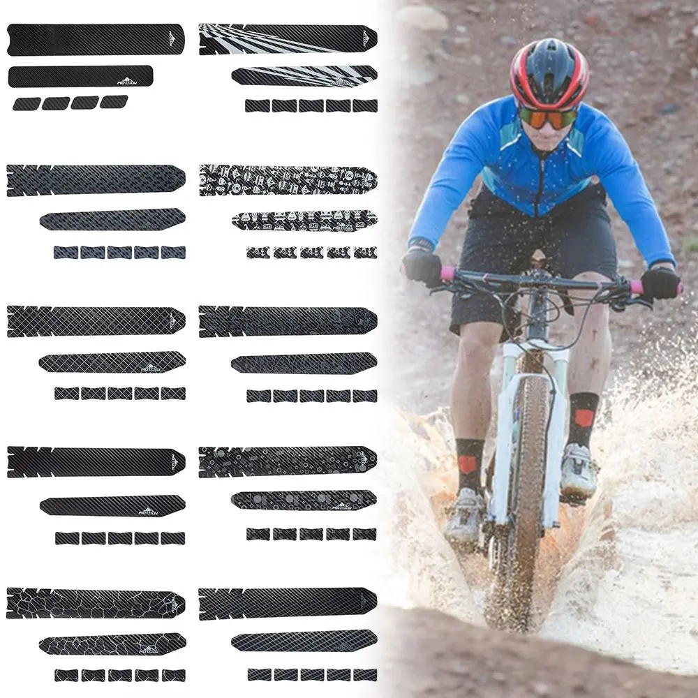 1Set Black Bicycle Chain Protective Sticker MTB Bike Frame Sticker Bottom Frame Anti-scratch Chain Guards Decals Accessories