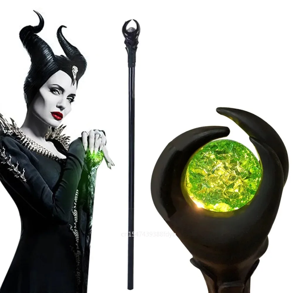 Anime Maleficent 2 Halloween Światła LED Magiczna różdżka Różdżka Czarodziej Różdżka Wicked Witch Odgrywanie ról Trzcina Rekwizyt Akcesoria Prezenty