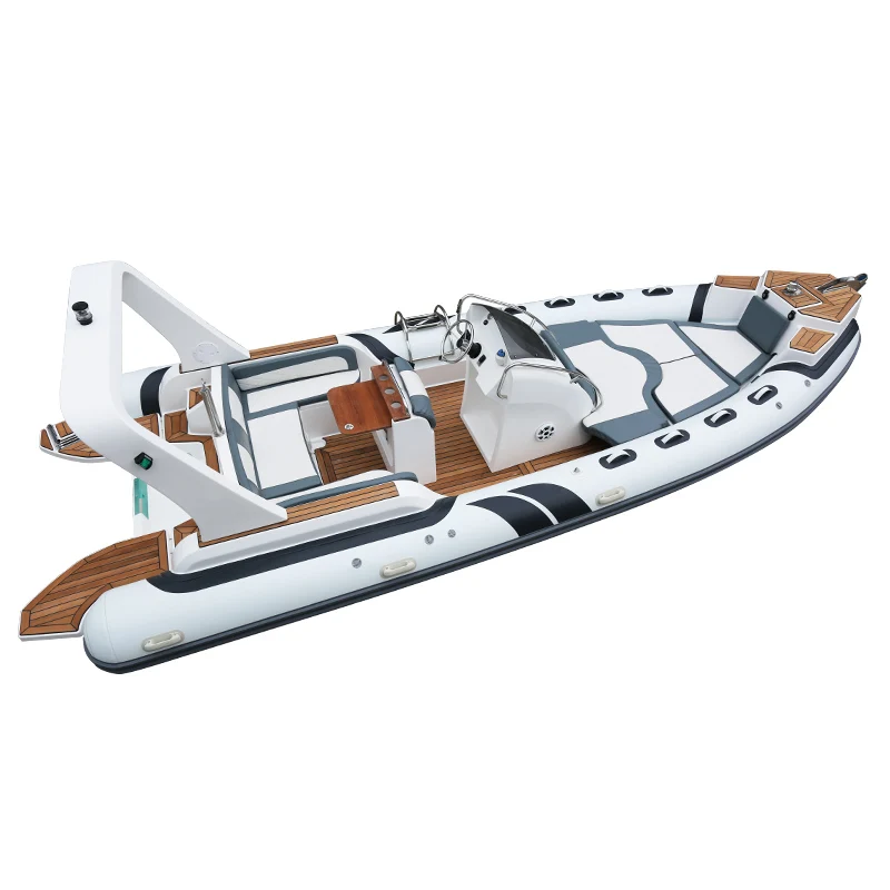 China 7m Large Hypalon Rigid Hull Inflatable Fishing Speed Rowing Boat Outboard Ocean Waters Kayak Made Durable Aluminium PVC