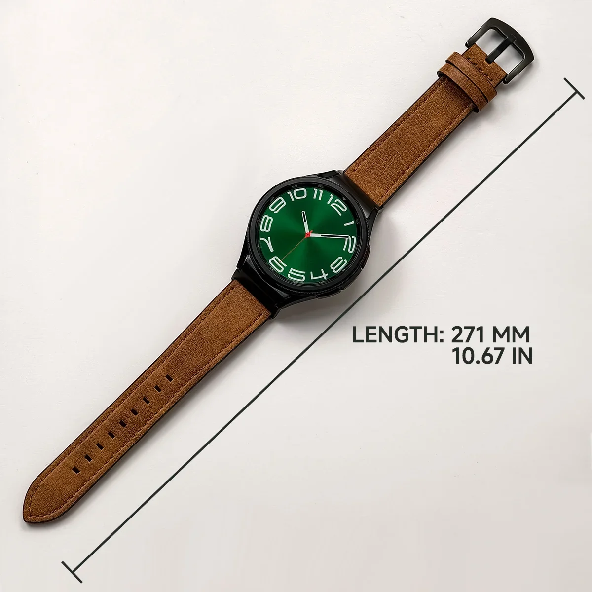 No Gap Lederarmband für Samsung Galaxy Watch 7 6 5 4 40 mm 44 mm 6Classic 43 mm 47 mm Armband für Galaxy Watch 5Pro 45 mm – Detail 11