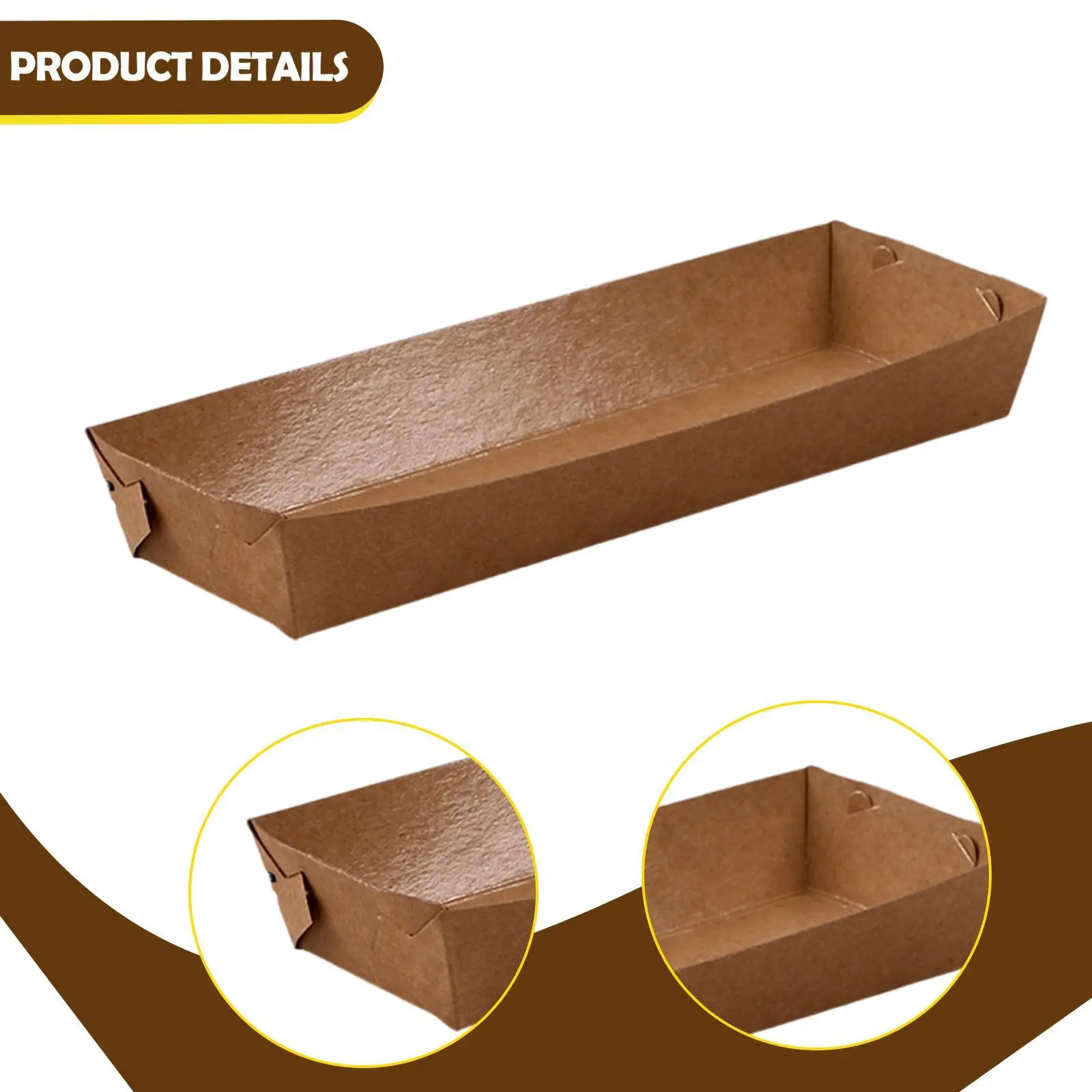 100 Pack Kraft Paper Serving Trays Disposable Food Boats Oil Resistant Snack Holders for Fairs Picnics and Events