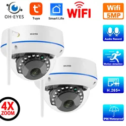 Tuya-Câmera Dome Externa Sem Fio, Câmera de Segurança, CCTV Video Surveillance Cam, Detecção Humana, Áudio, Wi-Fi, Vida Inteligente, 5MP, 2MP