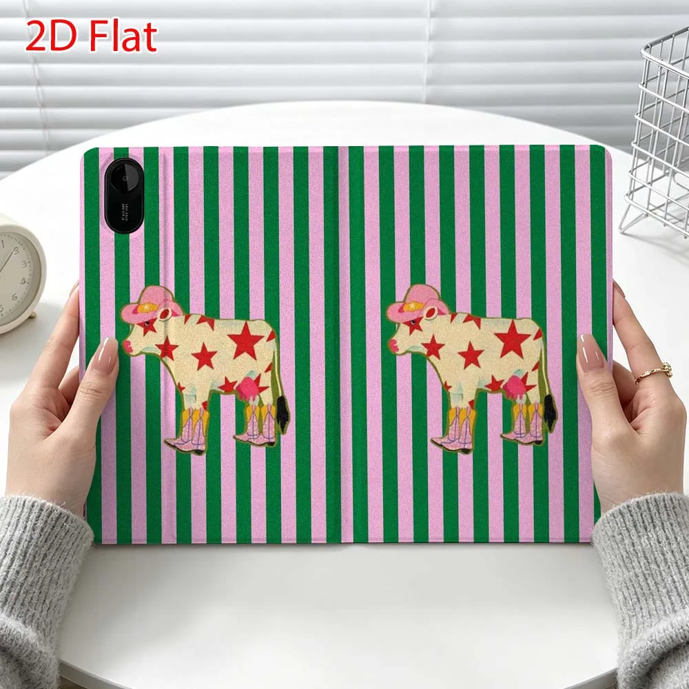 Frog stripe pattern For Xiaomi Poco Redmi Pad 8 2 4 C1 6 6S 7 7S SE 9.7 14 11 11.2 Inch Pen Tray Tablet Case Fashion
