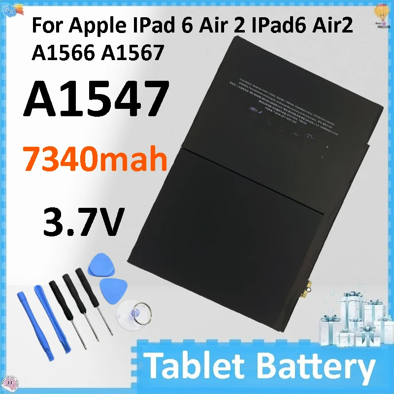 New A1547 7340mAh 3.7v Replacement Battery for Apple IPad 6 Air 2 IPad6 Air2 A1566 A1567 High-Performance