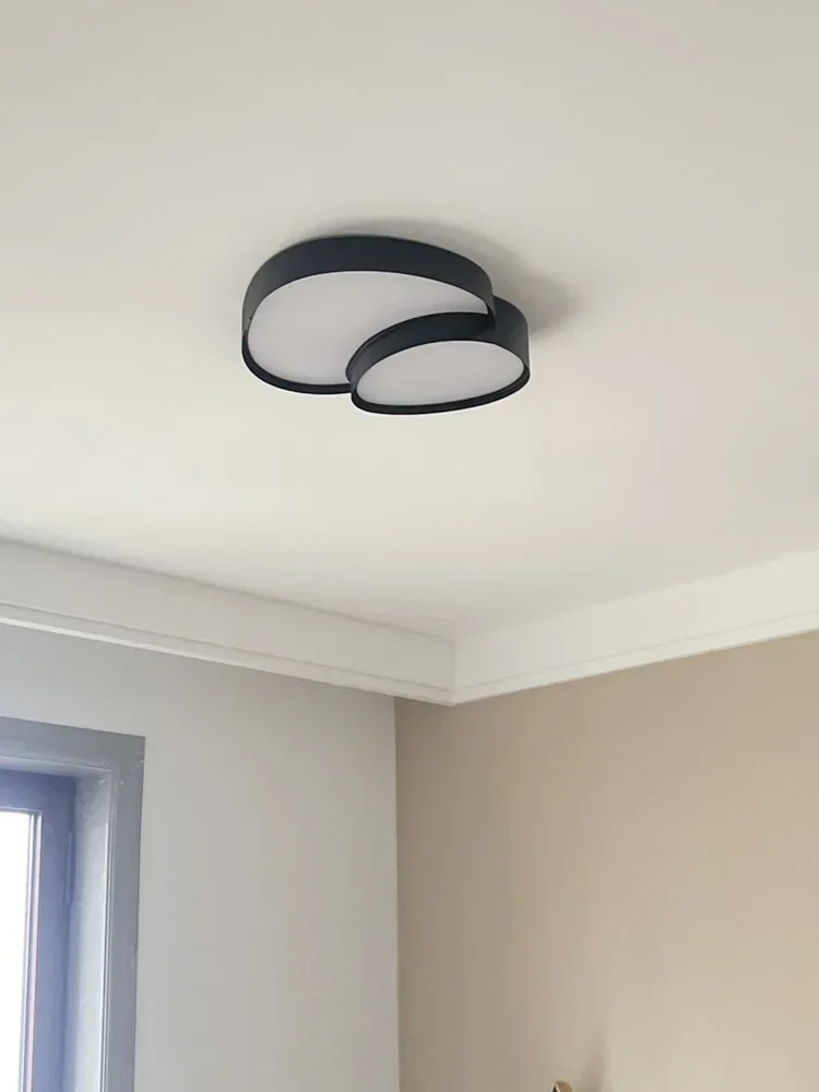 Nordic Modern LED Ceiling Light Simple Black White Home Decorative Lamp for Living Room Bedroom Dining  - Energy Efficient