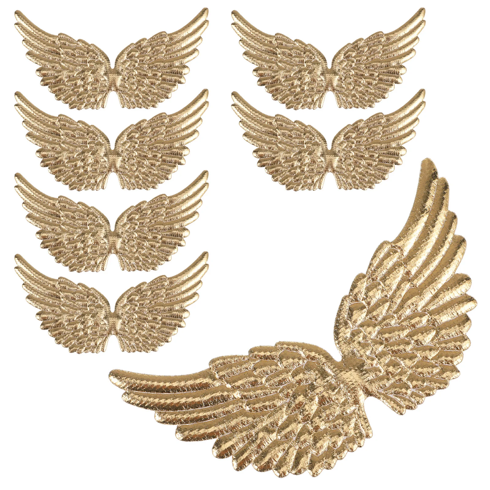 

12 PCS ﻿ Small Embossed Angel Wings 3D Hanging Accessories for Room Decor Golden Crafts Decorative Miss