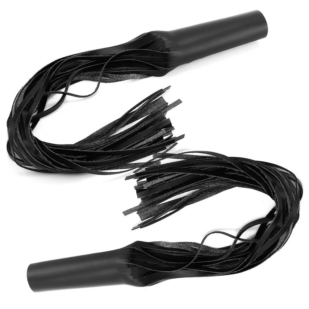 2Pcs Black PU Leather Hand Grips Tassel for 1in Handlebar Motorcycle Modification Accessories