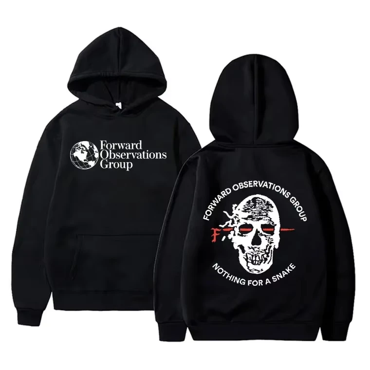 

2025 Hoodie Men's Gothic Skull Retro Hoodie Street Wear Forward Observations Group Nothing for A Snake FOG Pattern