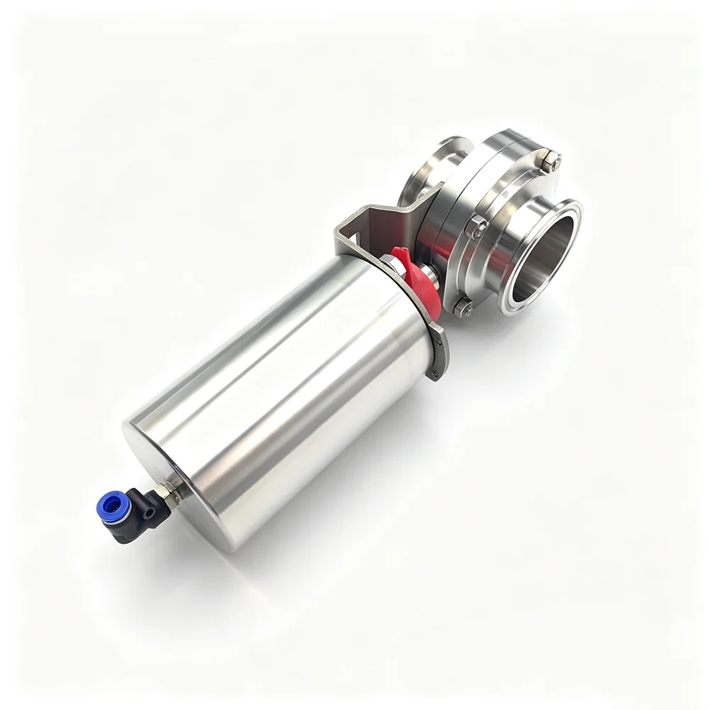 Sanitary Pneumatic Butterfly Valve 304 Stainless Steel Tri Clamp Connection DN20 DN25 DN32 DN40 DN50 For Beer Dairy Pipe