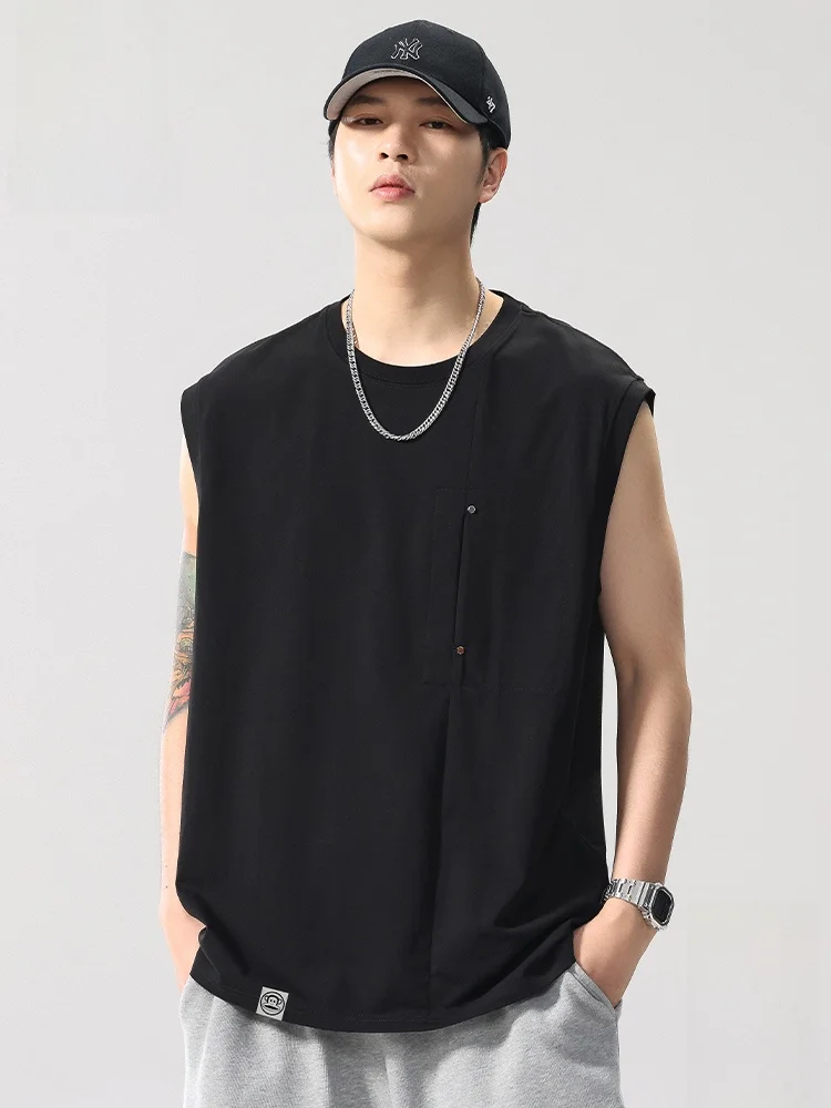 

Легкий дышащий жилет Paul Frank для мужчин, летний, модный, уличный, свободный, спортивный, из чистого хлопка, влагоотводящий