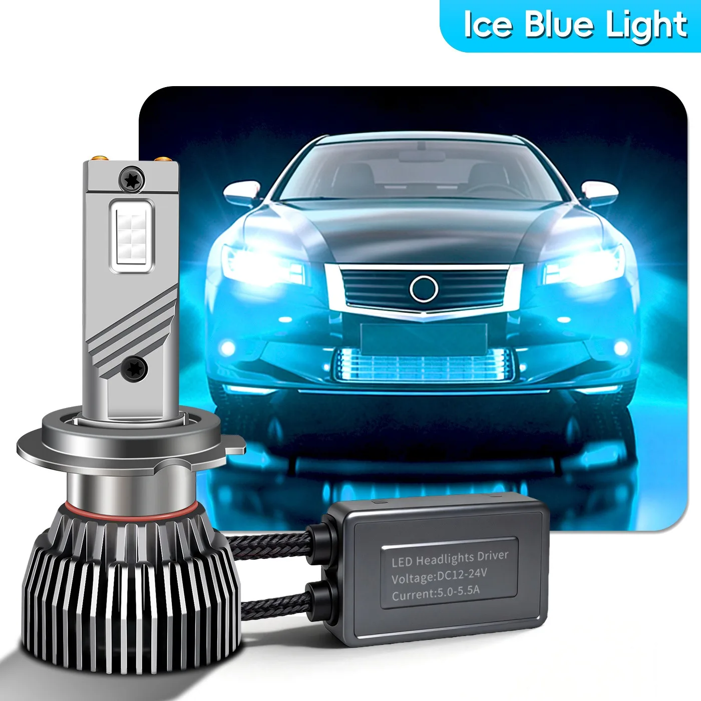 

Ice Blue 8000K 12V 65W LED Headlight Bulbs Fog Light H10 9145 9005 9006 9012 H8 H9 H11 HB3 HB4 HIR2