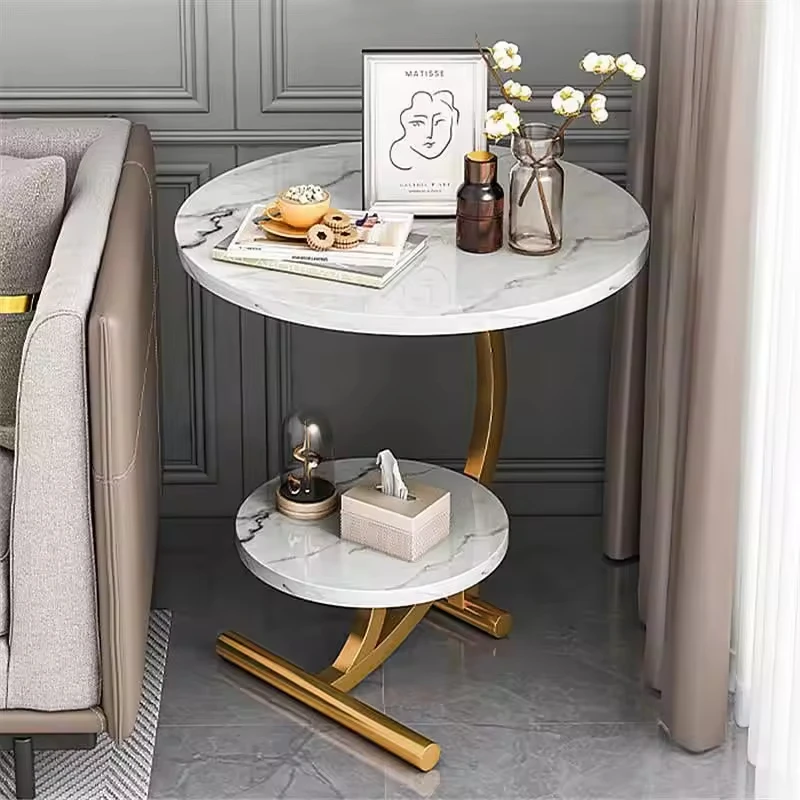 Modern minimalist style luxury coffee table side table small burnt stone side table