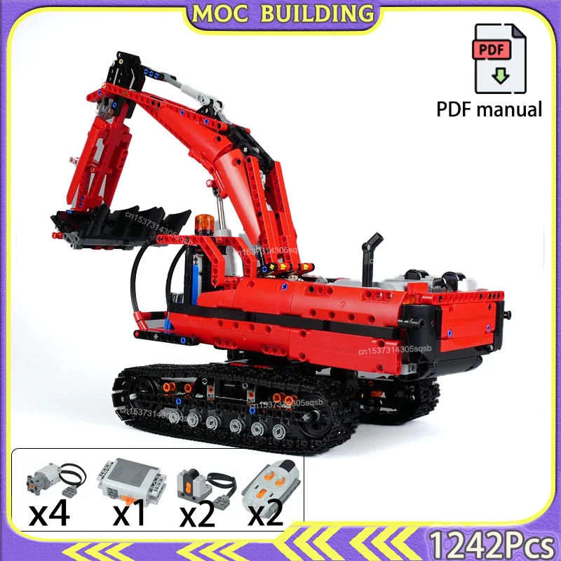 Tecnología Control remoto excavadora motorizada RC coche vehículo con función de potencia Moc montaje de bloques de construcción juguetes de construcción