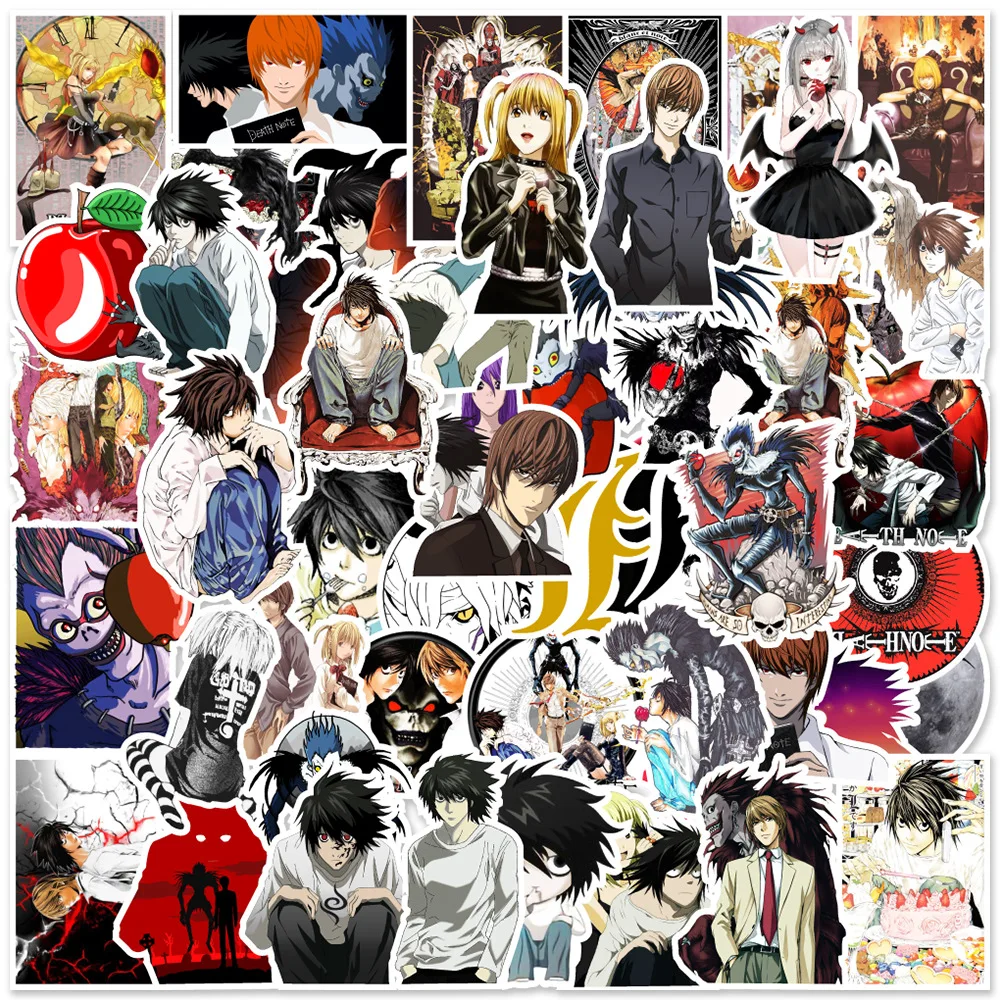 50pcs Death Note Cartoon Cute Mobile Phone Case Shcoolbag Waterproof Sticker Decoration Supplies