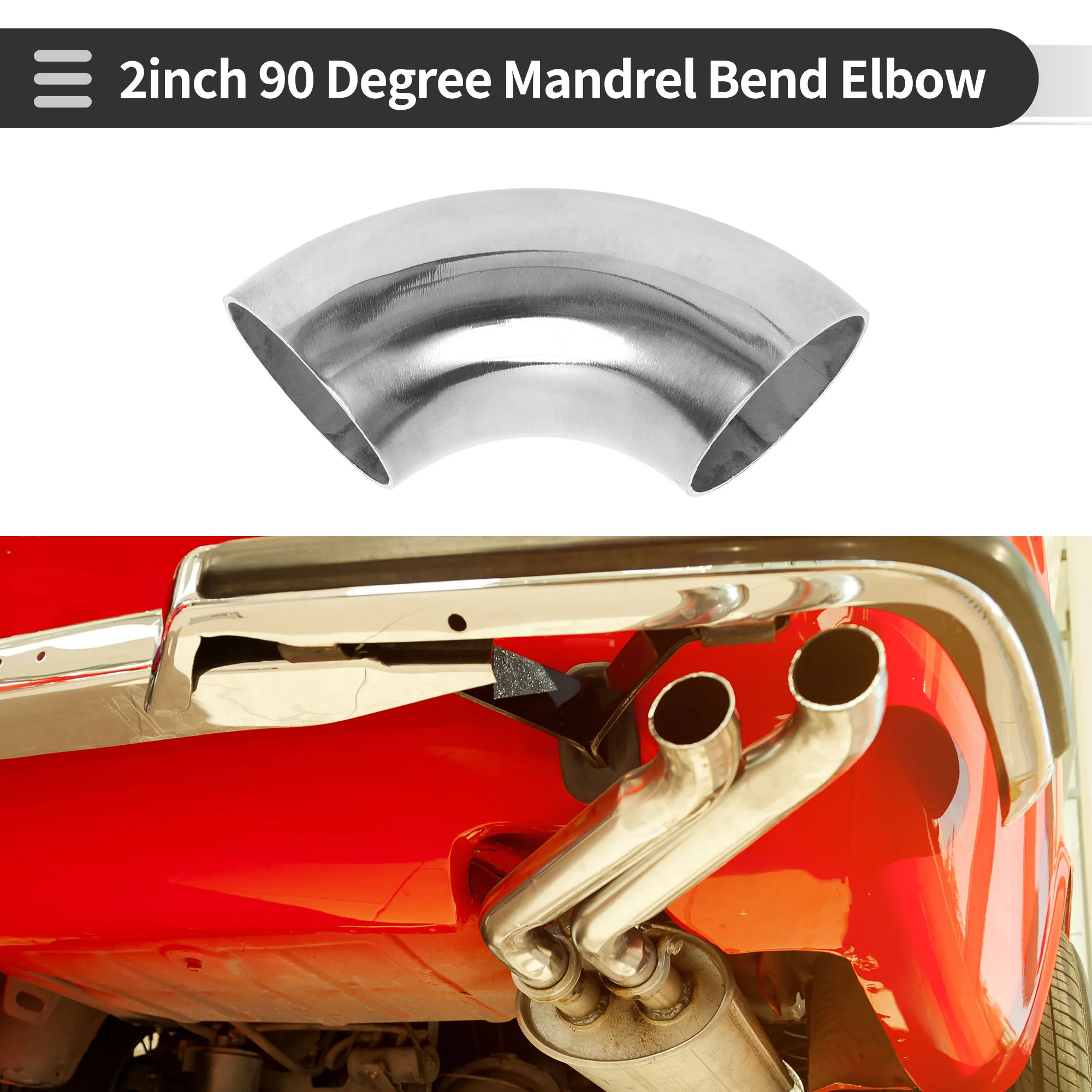 UXCELL 38mm to 60mm 90 Degree Mandrel Bend Elbow Car Modified Exhaust Pipe Tubing Piping Welded Connection 1.2mm 1.5mm Thick
