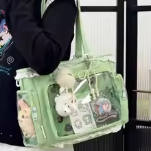 New Y2K Cute Japanese Ita Bag Lolita Girl Transparent Shoulder Tote Bag Large Capacity Crossbody Casual Bag DIY Display Handbags - Image 3