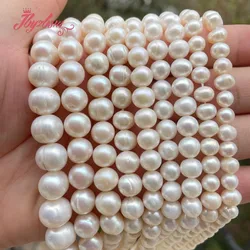 6-7,7-8,8-9mm Nearround White Freshwater Pearl Bead High Grade Natural Stone Beads For DIY Bracelets Necklace Jewelry Making 15