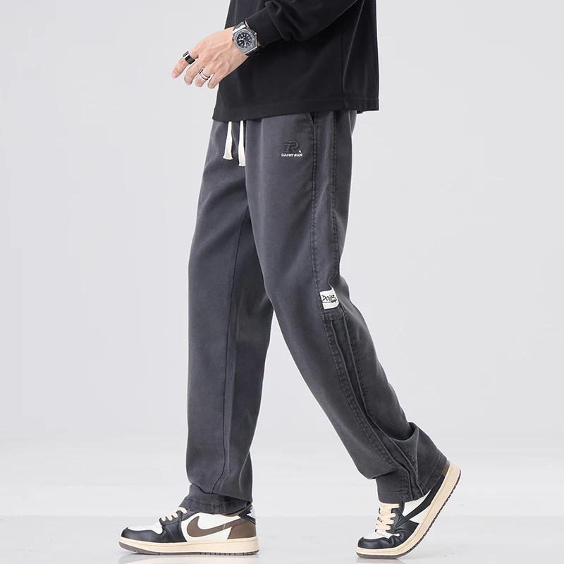 

3 Colors Casual Men's Straight Pants Elastic Waist Outdoor Basketball Sweatpants Baggy Korean Label Pants Male Streetwear
