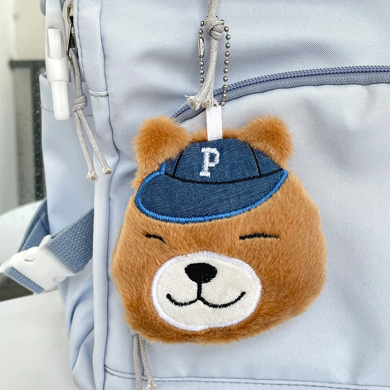 Simpatico berretto da Baseball orso portamonete portachiavi peluche portafoglio portachiavi moneta auricolare rossetto borsa portaoggetti zaino ciondolo Decor