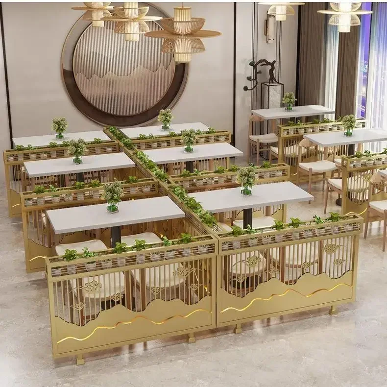Low partition restaurant booth waterproof table and chair simple fence commercial hotel wrought iron