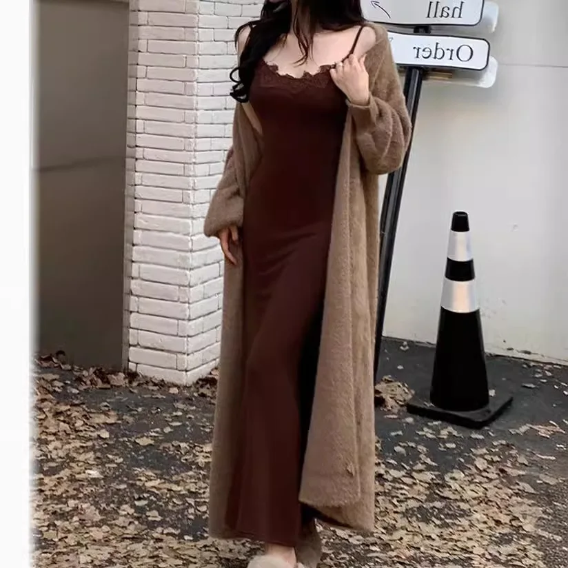 

7519 Лето 14 игл с открытыми плечами и кружевными кошачьими ушками, регулируемый ремень с открытой спиной, длинное платье русалки с застежкой на талии