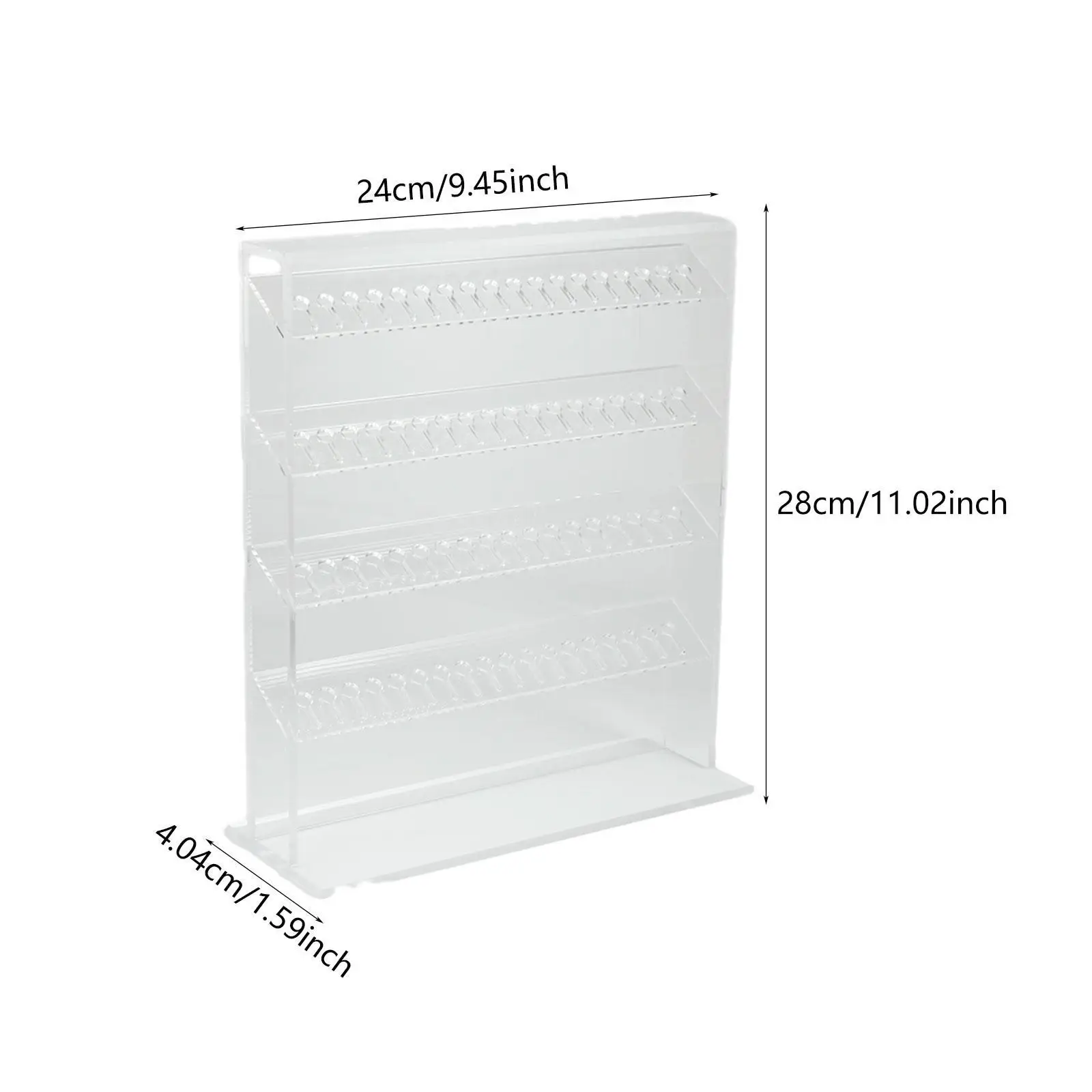 

Clear Acrylic Jewelry Organizer Rectangle Storage Case with 72 Holes for Earrings Navel Nails and Cards
