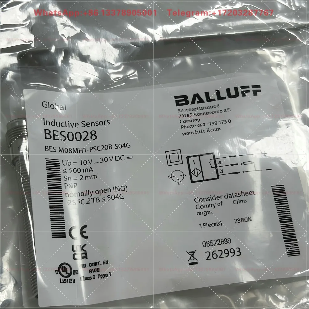 (BAW003E) BAW Z01AC-UAD50B-DP03-K Balluff Inductive Ranging Sensor