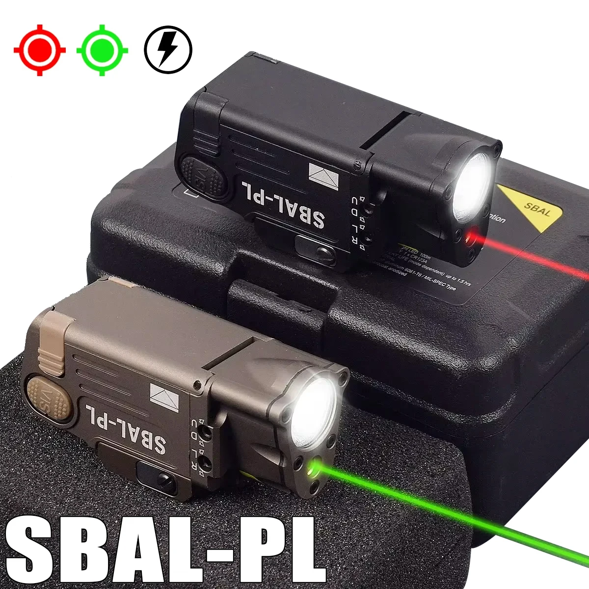 

SBAL-PL Flashlight LED Light metal SBAL X300 X300U M300 M600 flashlight Weapon Light 20MM Rail RMR Glock Red Dot Sight