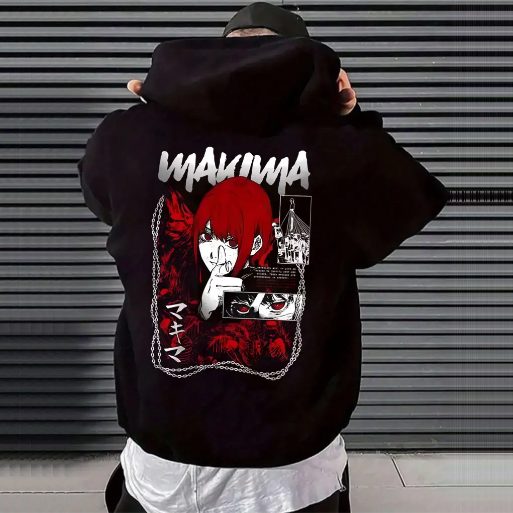 

Japanese Anime Chainsaw Man Makima Graphic Hoodie Men Women Manga Casual Oversized Sweatshirt Male Fashion Vintage Sportswear