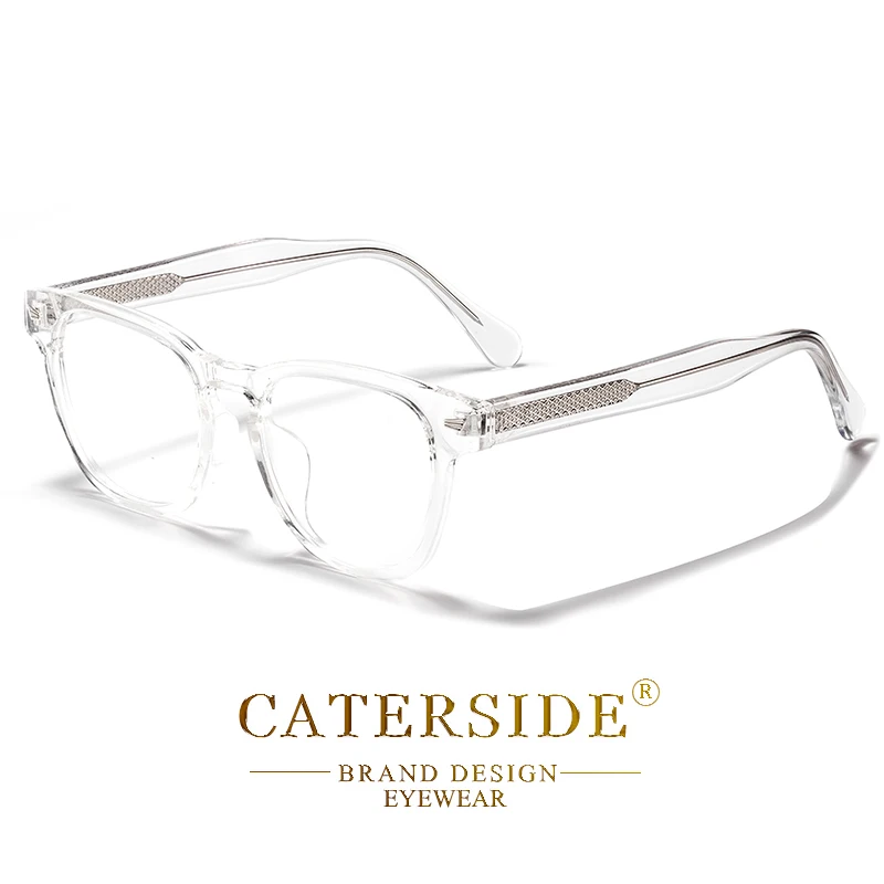 CATERSIDE Klassische optische Brillengestelle für Herren, hochwertige Acetat-Bügel, Anti-Blaulicht-Brille, Damen, tägliche dekorative Brillen – Detail 13
