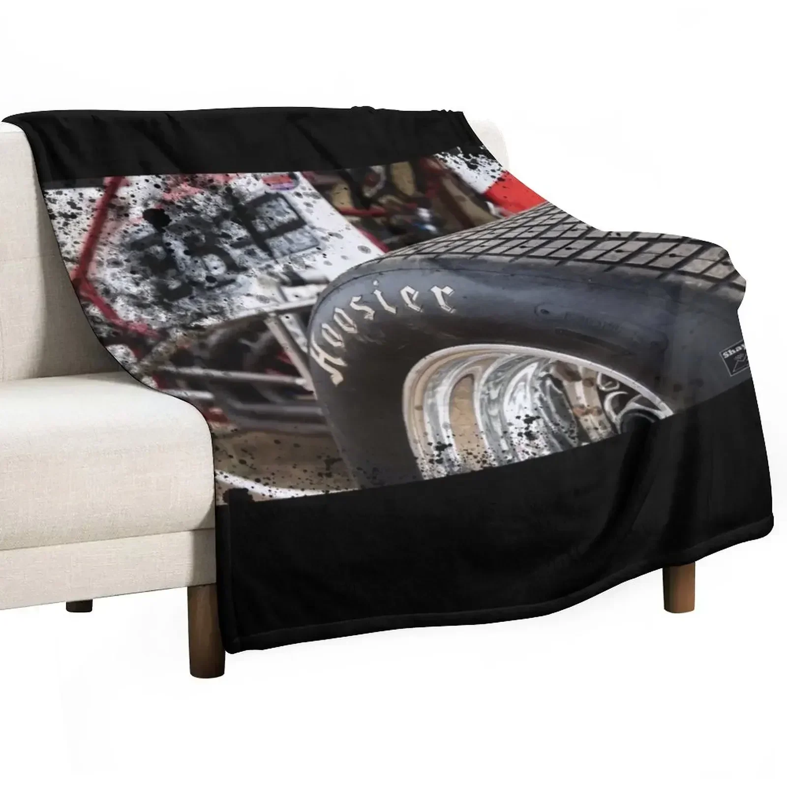 

Hoosier Sprint car tire on show. Throw Blanket Flannel Fabric Weighted Multi-Purpose christmas decoration Blankets